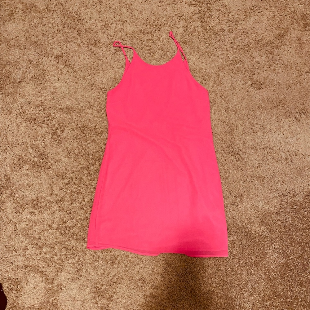 Hot pink mini dress